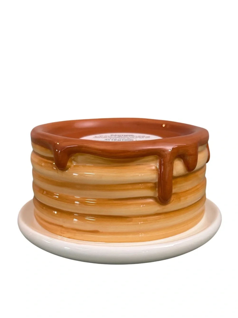 2-Pc Bath & Body Works PANCAKE STACK 3-Wick Candle Holder CARAMEL VANILLA Set